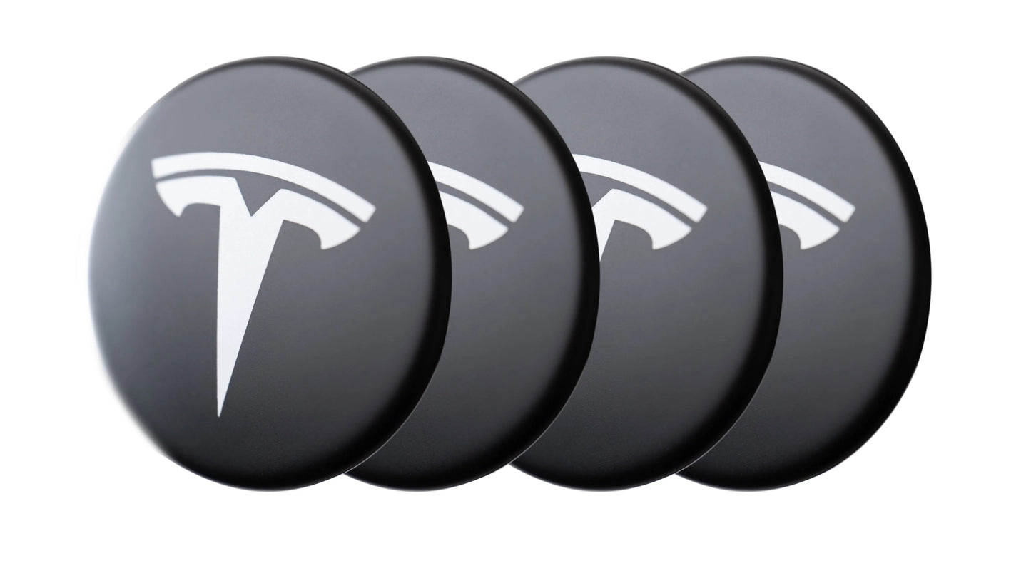 Logo's (4x) voor de Tesla Model 3/Y wieldoppen