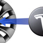 Logo's (4x) voor de Tesla Model 3/Y wieldoppen