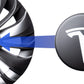 Logo's (4x) voor de Tesla Model 3/Y wieldoppen