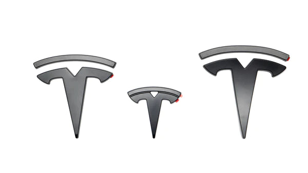 Logo emblemen in zwart voor de Tesla Model 3